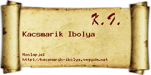 Kacsmarik Ibolya névjegykártya